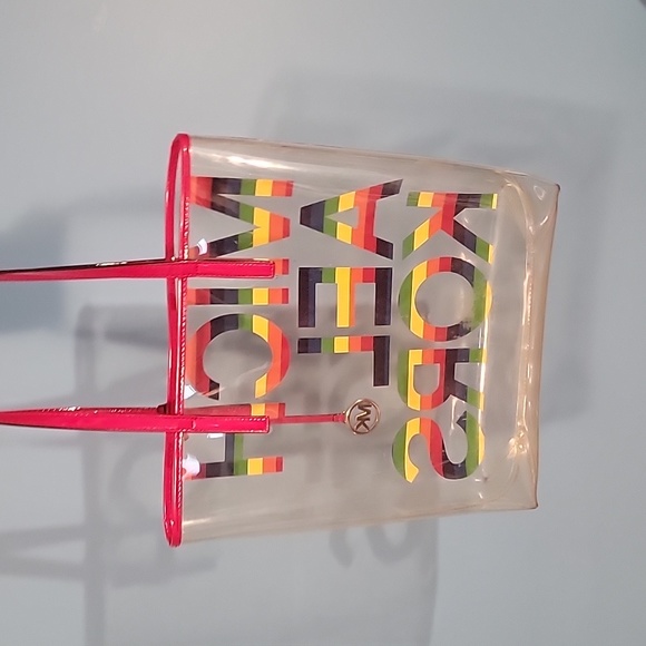 Michael Kors Large Graphic Logo Print PVC Tote Bag w/ custom insert - Picture 3 of 12